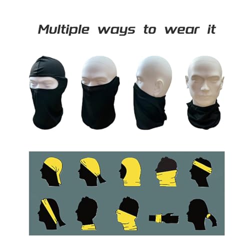 3 Pieces Balaclava Face Mask Outdoor Cycling Headgear Motorcycle Face Masks for Men and Women (Black)