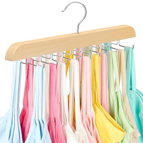 RESOVO Wood Foldable Tank Top & Bra Hanger - Large Capacity 20 Hooks, Closet Organizer