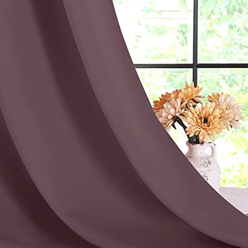 NICETOWN Thermal Blackout Curtains - Dry Rose, 70" x 108", 2-Panel Set