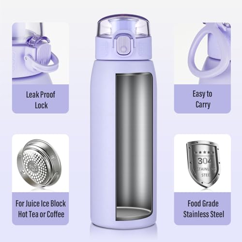 Insulated Stainless Steel Water Bottle 18 oz with Tea Infuser