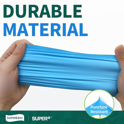 Supmedic Vinyl Disposable Exam Gloves, 100 Large Blue - Powder-Free & Latex-Free