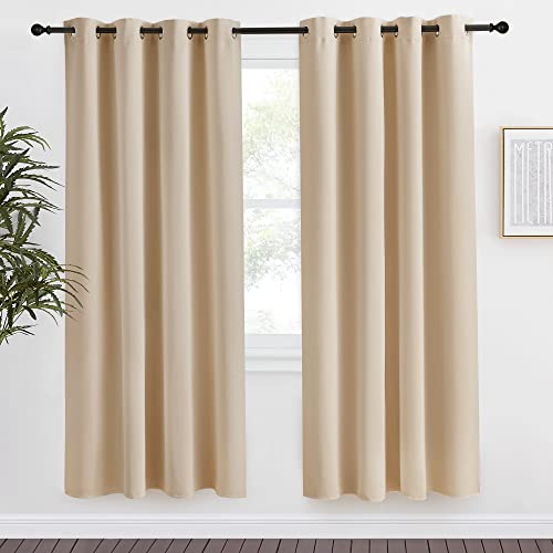 NICETOWN Room Darkening Biscotti Beige Curtain 55x78