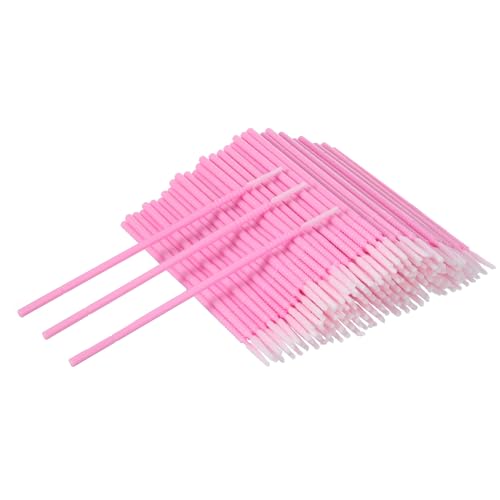 Exircy 200 Pcs Disposable Micro Applicator Brushes for Eyelash Extensions Pink