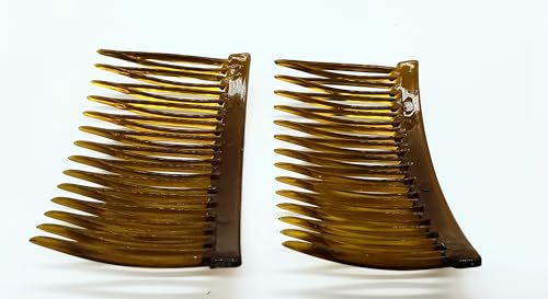 Good Hair Days Anti-Slip Side Combs 2-Pack, 2.87 Inch Curved Tortoise Hair Combs for Secure Everyday Hold