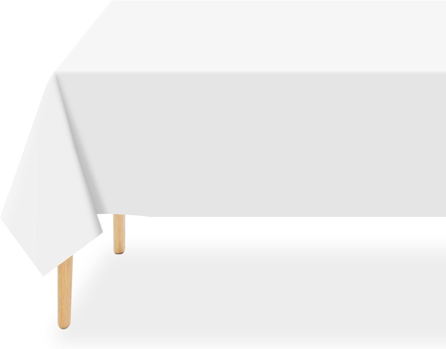 QIKSION Disposable White Plastic Tablecloths - 54 x 108 Inch, Perfect for Parties & Picnics | 2 Pack