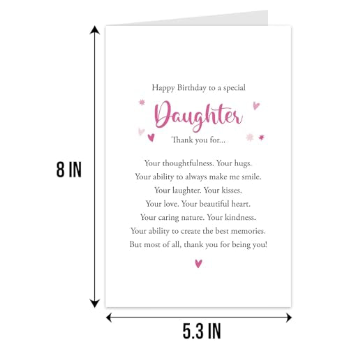 Birthday Card for Daughter from Parents - Poem & Blank Inside