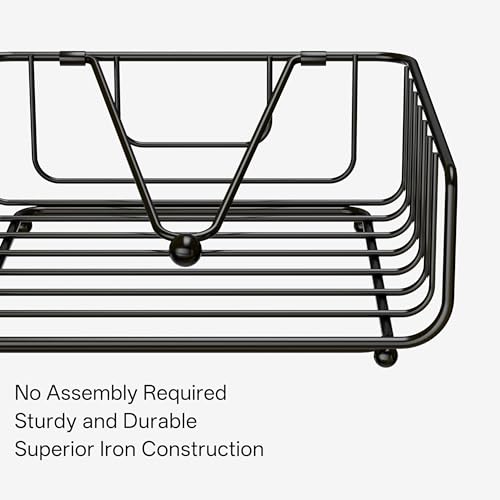 Black Napkin Holder with Weighted Arm for Luncheon & Dinner Use