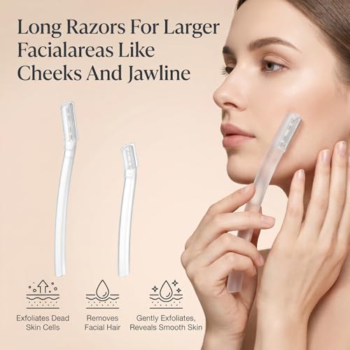 Gjinxi 10pcs Dermaplane Razors for Women Face & Eyebrow Trimmer