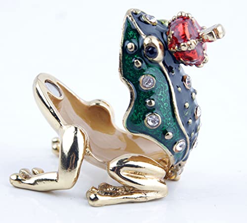 Frog Prince Trinket Box - Hinged Jewelry Box for Girls & Women