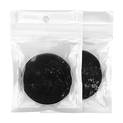 Hilsayum 2PCS Round Black Jade Stone Eyelash Extension Glue Pallet Pad