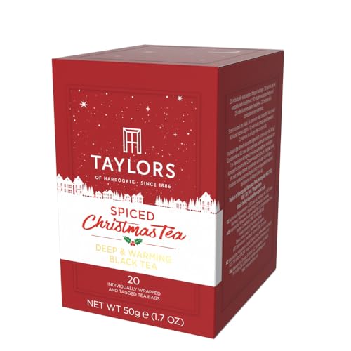 Taylors Of Harrogate Spiced Christmas Tea Bags 20 Count - Festive Lemon & Orange Blend - Holiday Gift Set