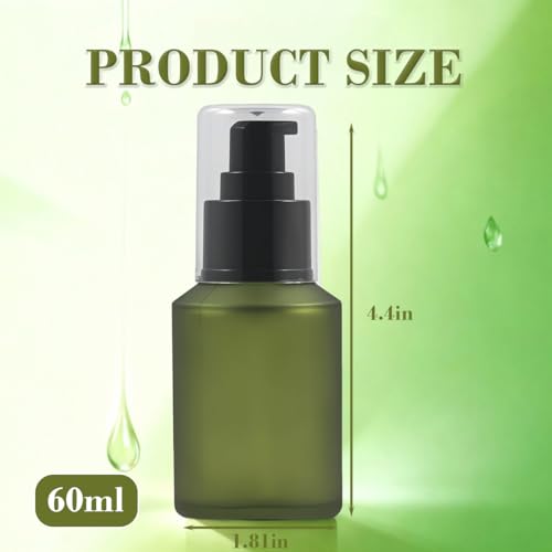 VASANA 60ml Refillable Frosted Glass Pump Bottle for Lotion & Cream