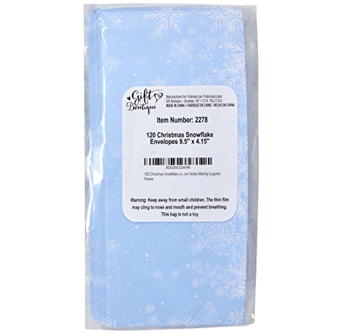 Christmas Snowflake Envelopes #10 Holiday Blue Winter Pack of 120