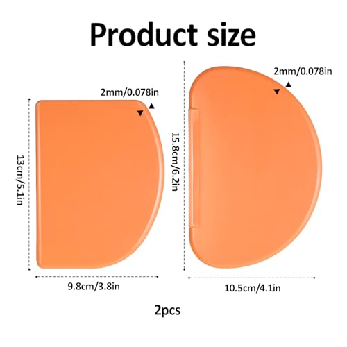 Silicone Bench Scrapers Set - 2PCS Flexible Dough Spatulas for Baking