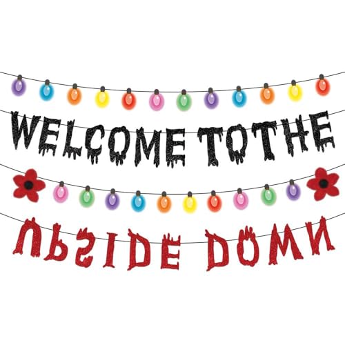 LEZHIJIA Red Happy Birthday Banner Spooky Themed Party Decoration - Lel-112