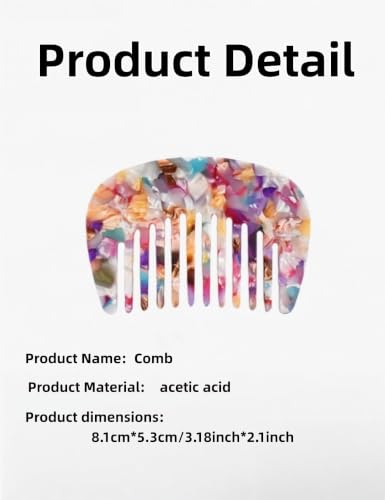 PAVNSO Wide Tooth Mini Comb Travel Portable Hair Comb for Curly Hair