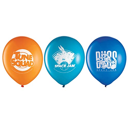 Amscan Space Jam Pack of 6 Multicolor Latex Balloons 12" - Vibrant Party Decorations