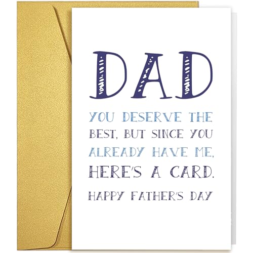 Funny Father's Day Card for Dad - Qiliji 8x5.3in with Envelope