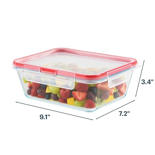 Pyrex Freshlock 8 Cup Rectangular Glass Food Storage Container with Locking Lid