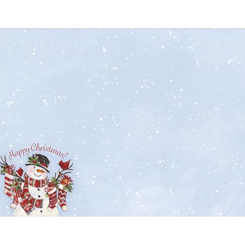 Small Christmas Greeting Card Pack of 2 - Snowman & Stockings Holiday Cards