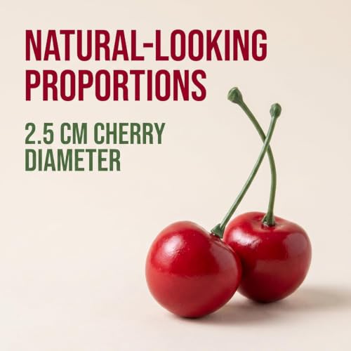 20pcs Artificial Red Cherries - Lifelike Fake Fruit for Kitchen Decor