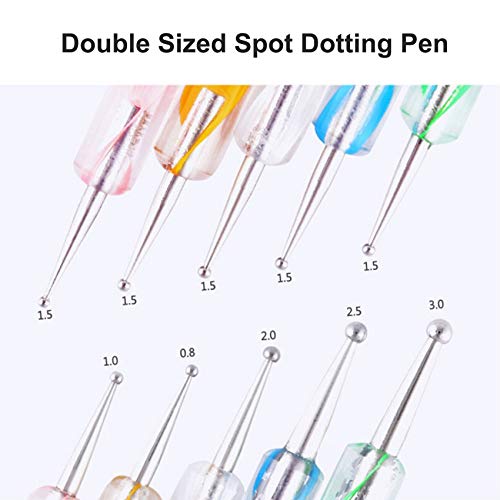 Lifextol 20-Piece Nail Art Brush and Dotting Pen Set for Gel Drawing