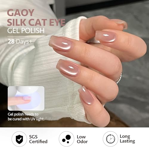 GAOY Jelly Nude Cat Eye Gel Nail Polish 16ml with Magnet
