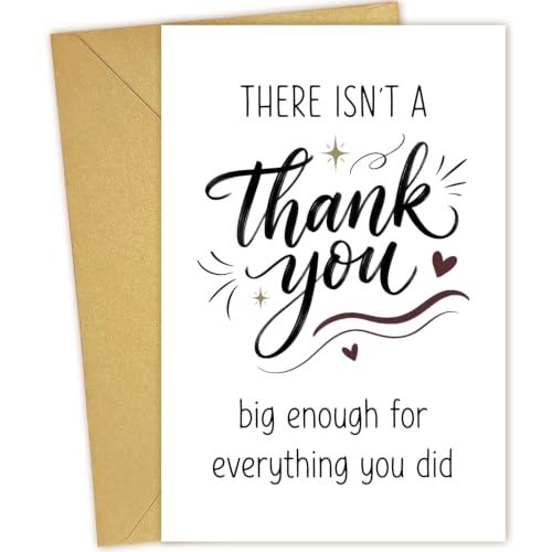 Thank You Card with Envelope & Stickers - 5.3x8 Inch Appreciation Card