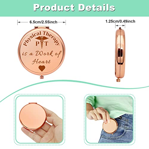Mwphuy Physical Therapist Gifts for Physical Therapy Student - Compact Makeup Mirror for PT Doctor & Occupational Therapist Appreciation