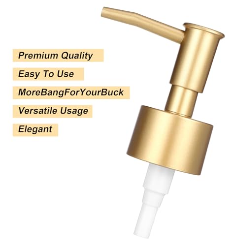 Gold Soap Dispenser Pump - 2 Pack, Rust-Proof 28/400 Compatibility