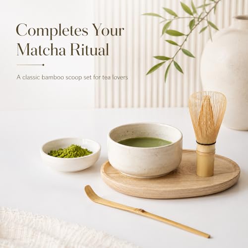 JJUNW Bamboo Matcha Spoon Set - 3 Traditional Chashaku Scoops