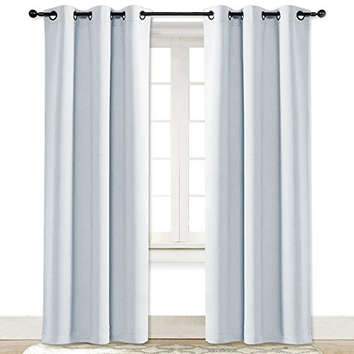 NICETOWN Cloud Grey Blackout Curtain Panel 42x84 inch Room Darkening Drapery