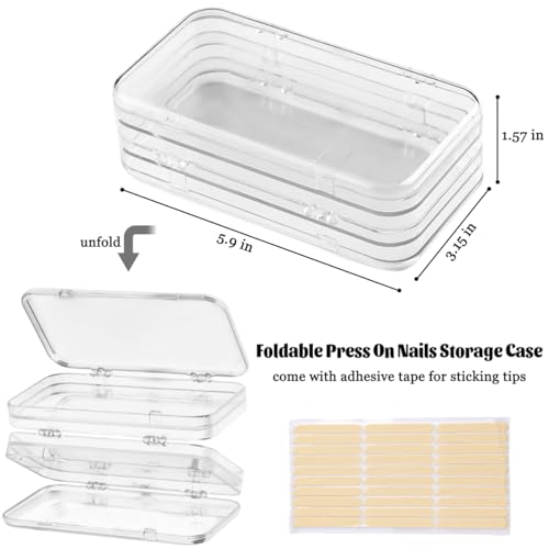 Press-On Nail Organizer Case - Clear Portable Storage for 40 Sets