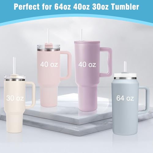 Heavy Duty Disposable Straws - 100 Pack, 12" Long Plastic Straws for Stanley Cup