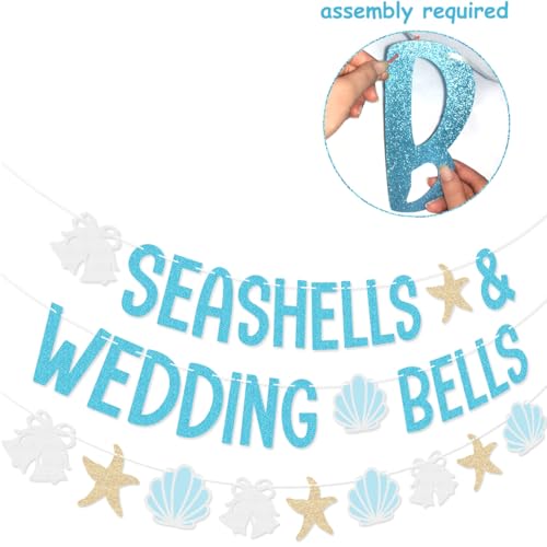 Seashells & Wedding Bells Banner Garland for Coastal Bachelorette Party