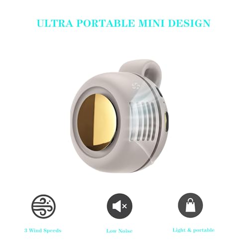 Portable Bladeless Clip-On Fan - Rechargeable White Mini Fan