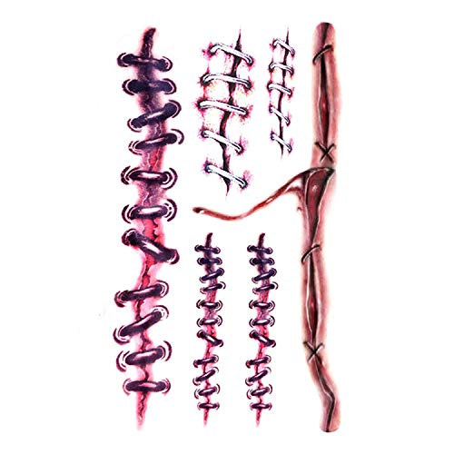 Zombie Scars Temporary Tattoos with Fake Blood Halloween Makeup