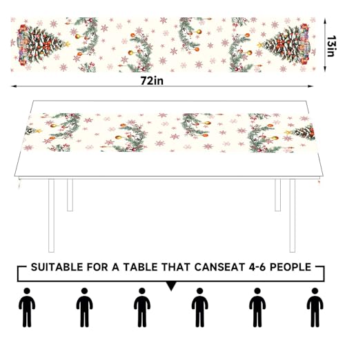 Christmas Table Runner 13x72 Inch with Xmas Tree Design