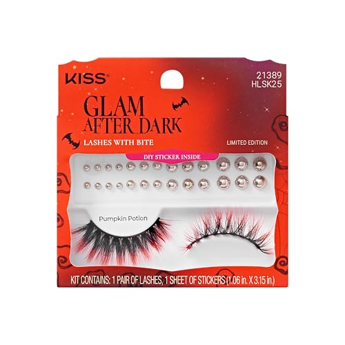 KISS Halloween False Eyelashes Pumpkin Potion 17mm Full Volume Vegan