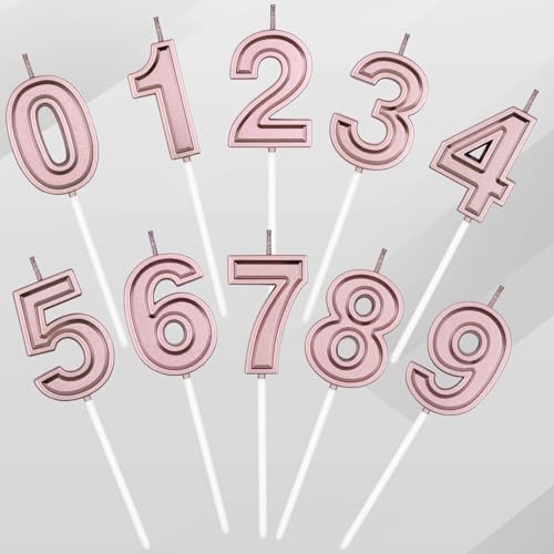 Rose Gold Number 19 & 91 Birthday Candles for Cake Decoration