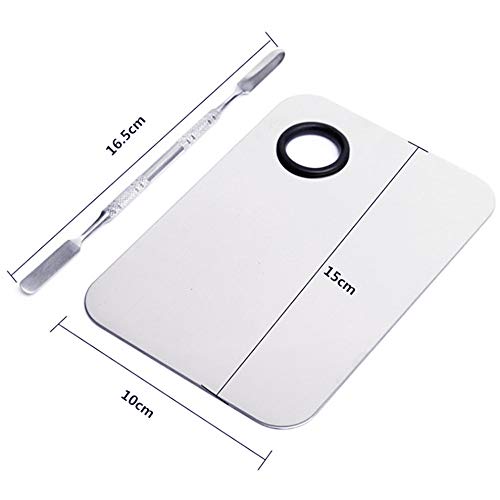 AKIRO Stainless Steel Makeup Mixing Palette and Spatula Set