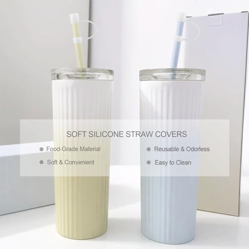 Silicone Straw Cover Caps for Stanley Tumbler 40 oz - Clear (8 Pack)