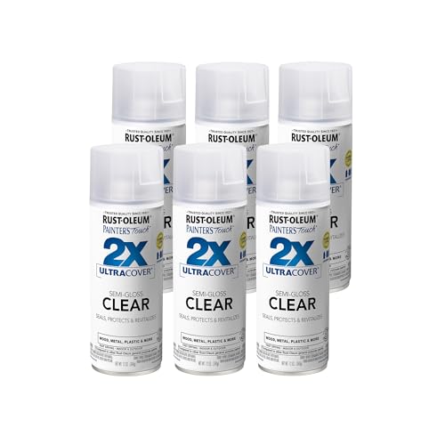 Rust-Oleum Painter's Touch 2X Spray Paint, Semi-Gloss Clear, 12 Ounce (Pack of 6)