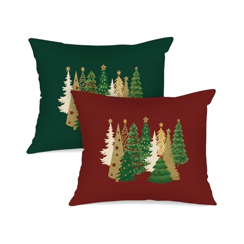 Christmas Decorative Pillow Covers Set of 2 - 20x26 Lumbar Shams