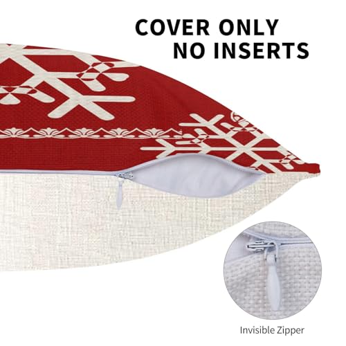 NIDITW Set of 2 Red Wine Snowflakes Throw Pillow Covers 18x18