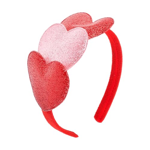 SARATA Valentine's Day Sequin Heart Headband Glitter Hair Band