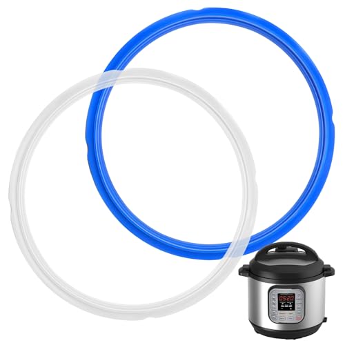 2-Pack 6QT Silicone Sealing Rings for Instant Pot - BPA-Free, Leak-Resistant, Blue & White