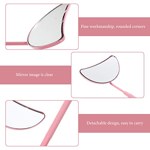 Beaupretty Half Moon Eyelash Extension Inspection Mirror - Portable Handheld Tool for Lash Artists