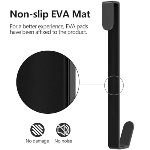 Chinpakden 3-Pack Shower Door Hooks for Frameless Glass, Black