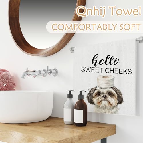 Shih Tzu Bathroom Hand Towel - Hello Sweet Cheeks Decorative 16x24 Inch
